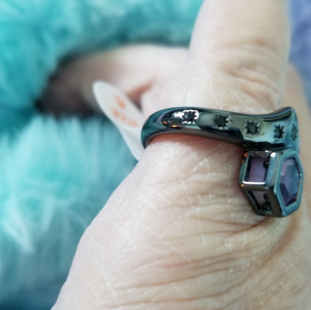 BLACK ONYX & AMETHYST RING - Picture 14 of 16